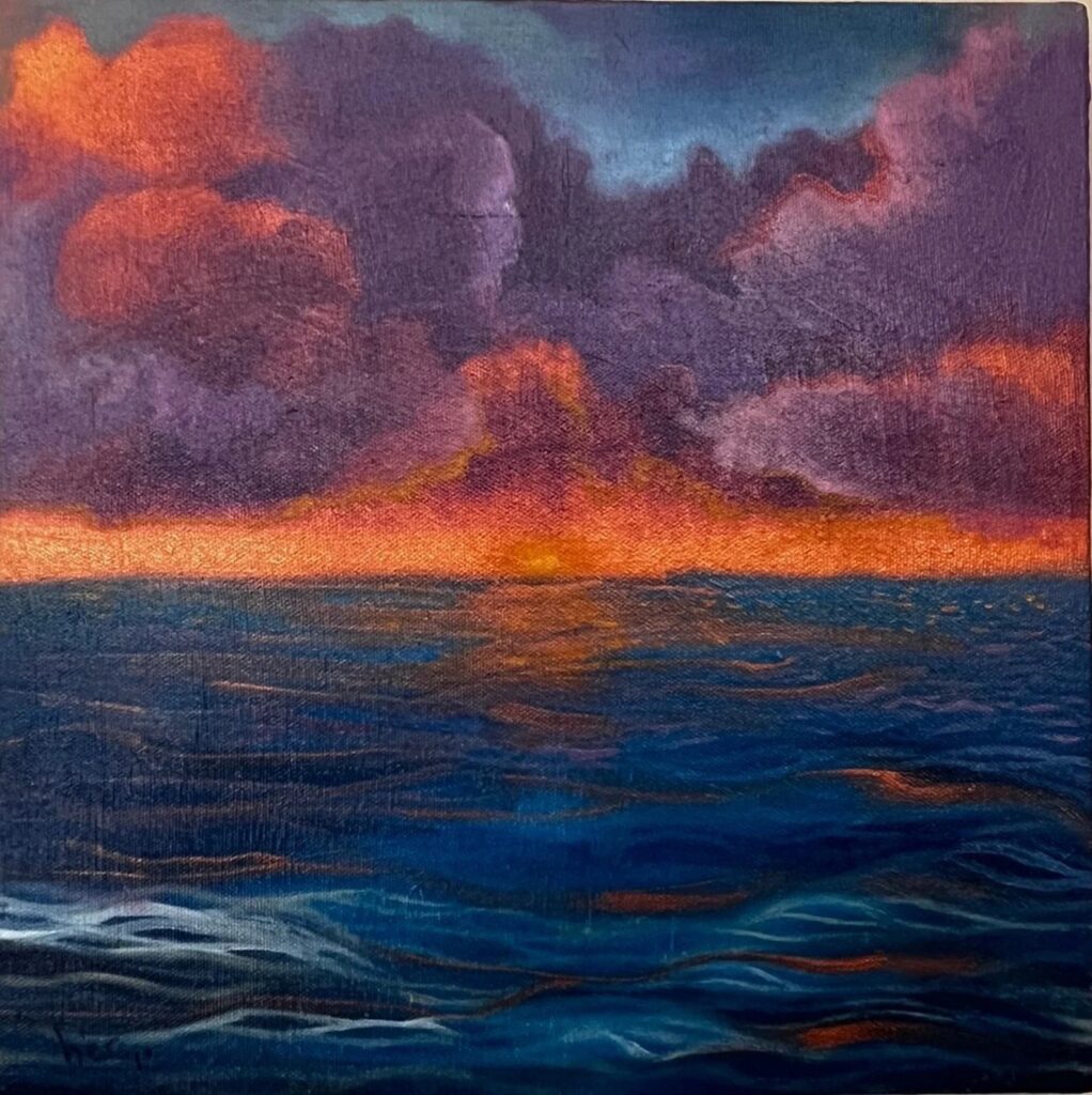 Where the Sky Meets the Sea (Oil on Canvas, 12x12)