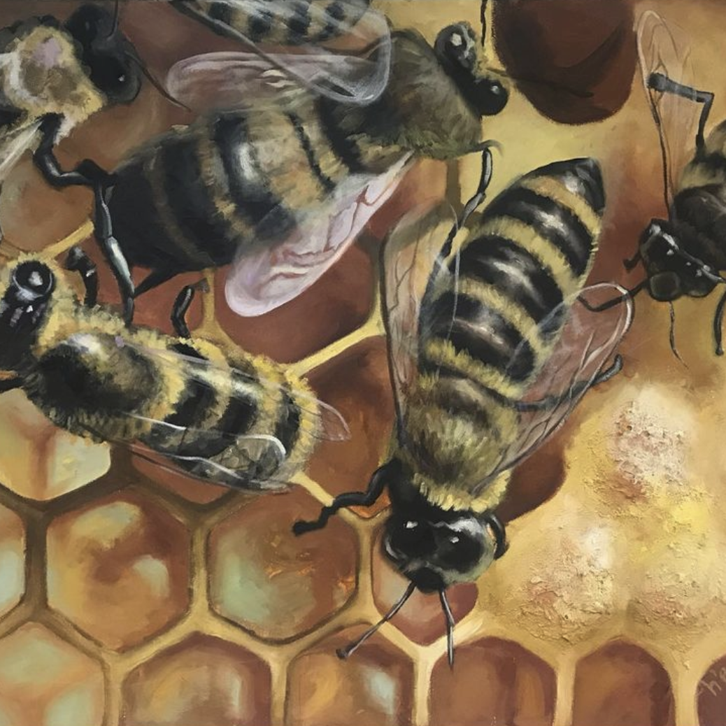 Honey Bees (Oil on Canvas)